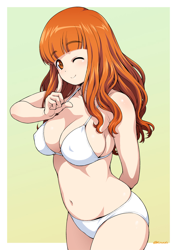 takebe saori (girls und panzer) drawn by kouda_tomohiro
