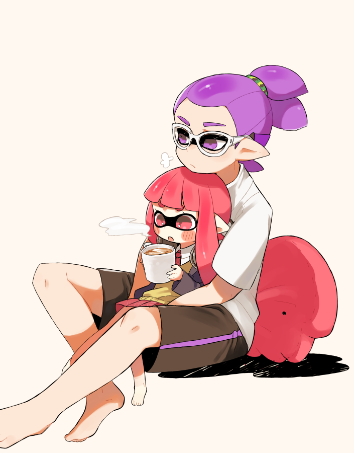 inkling player character, inkling girl, and inkling boy (splatoon and 1 more) drawn by amamiya_yuumu