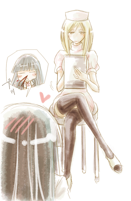 furude rika and takano miyo (higurashi no naku koro ni) drawn by gigi