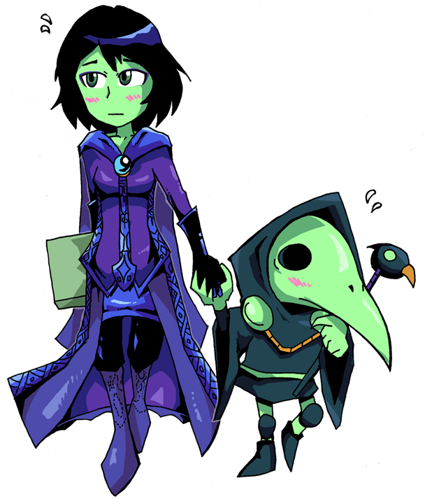 plague knight and mona (shovel knight) drawn by setz