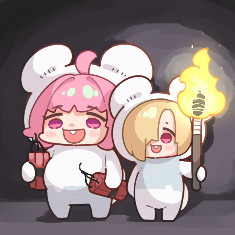 yumemi riamu, shirasaka koume, and tandemaus (pokemon and 3 more) drawn by takato_kurosuke