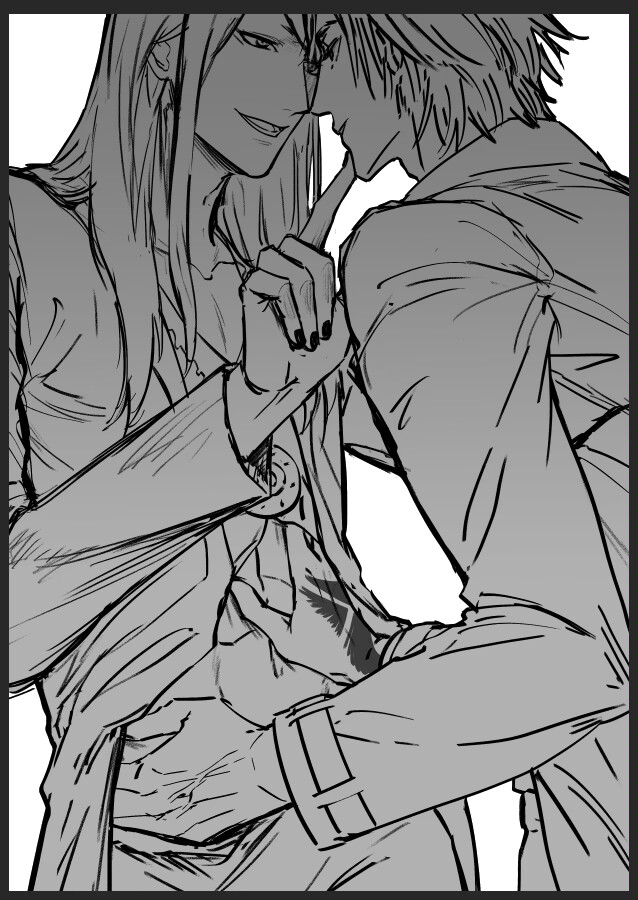 tezcatlipoca and daybit sem void (fate and 1 more) drawn by thunderkalel