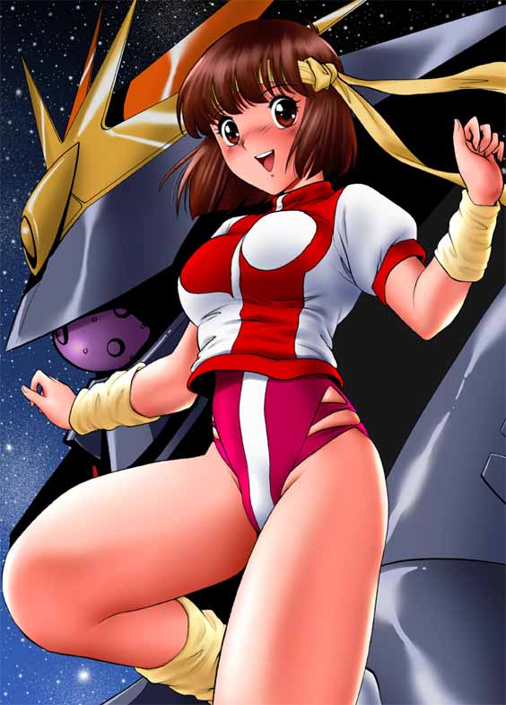 takaya noriko and gunbuster (top wo nerae!) drawn by shingyouji_tatsuya