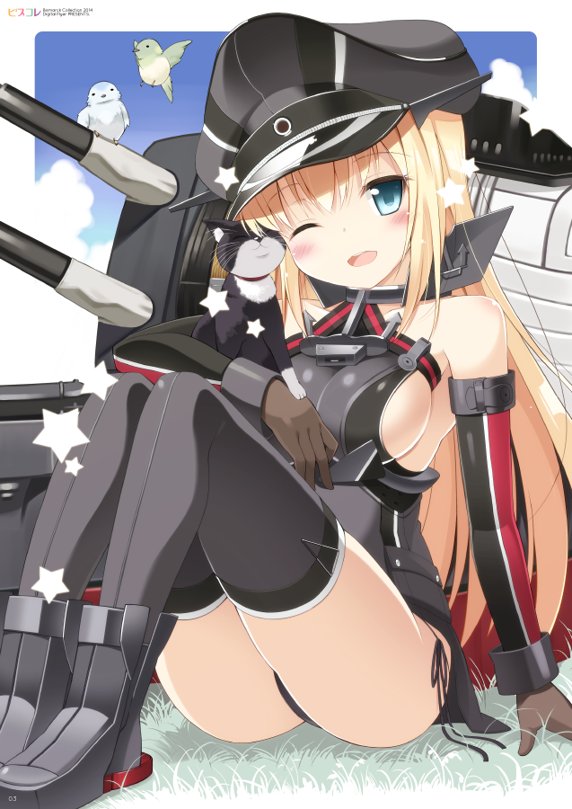 bismarck and unsinkable sam (kantai collection) drawn by ohta_yuichi