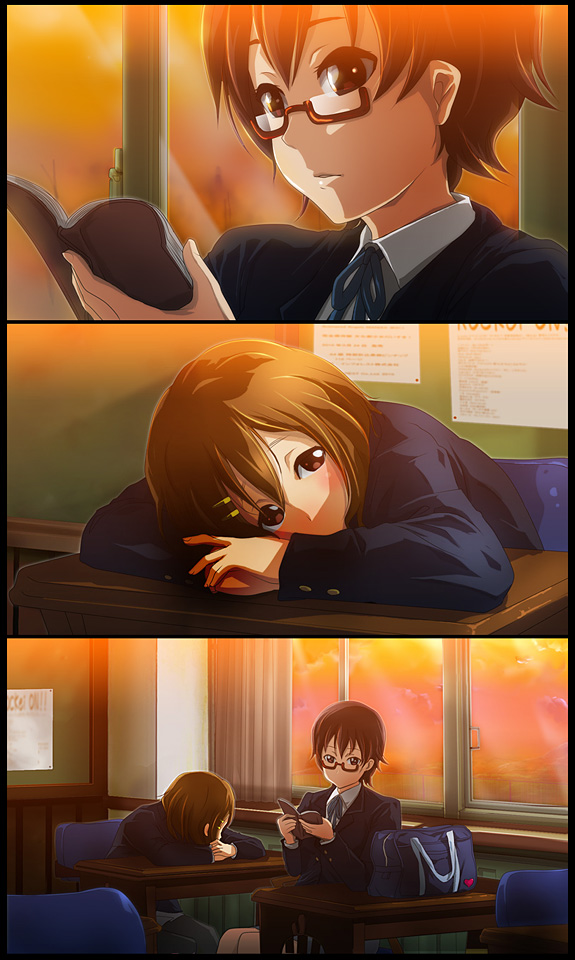 hirasawa yui and manabe nodoka (k-on!) drawn by 71_(nanaichi_drafting)