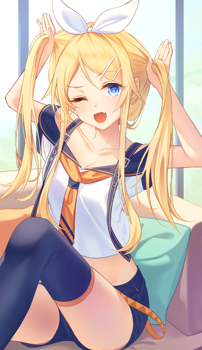 kagamine rin (vocaloid and 1 more) drawn by angel_ina