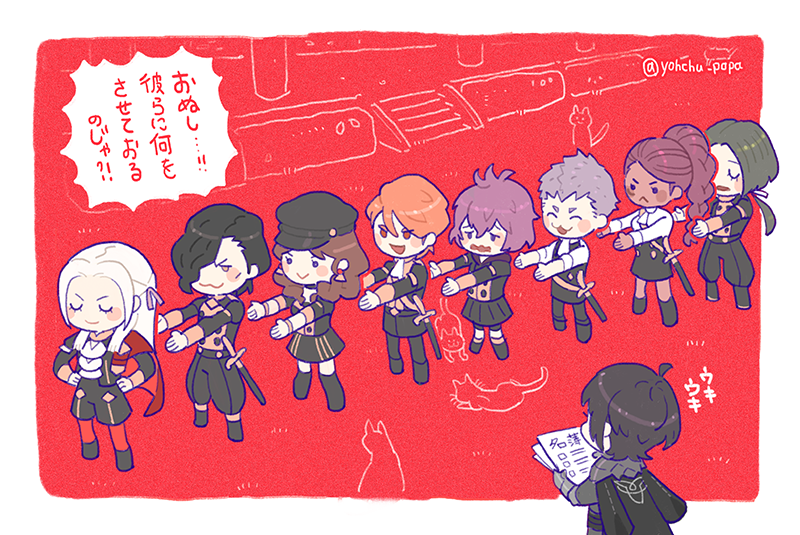 edelgard von hresvelg, male byleth, dorothea arnault, bernadetta von varley, petra macneary, and 4 more (fire emblem and 1 more) drawn by mushi_rags