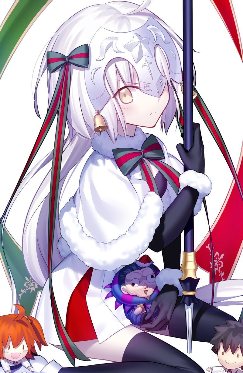 fujimaru ritsuka, jeanne d'arc alter santa lily, and gilles de rais (fate and 1 more) drawn by mashima_saki_(mashimasa)