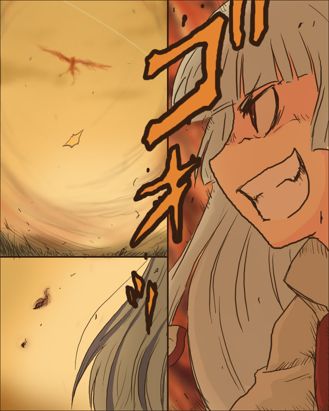 fujiwara no mokou (touhou and 1 more) drawn by toto_(hitori_othello)