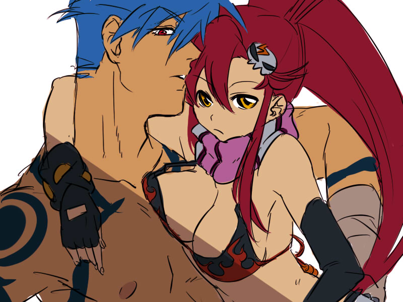 yoko littner and kamina (tengen toppa gurren lagann) drawn by sako_(namocake)