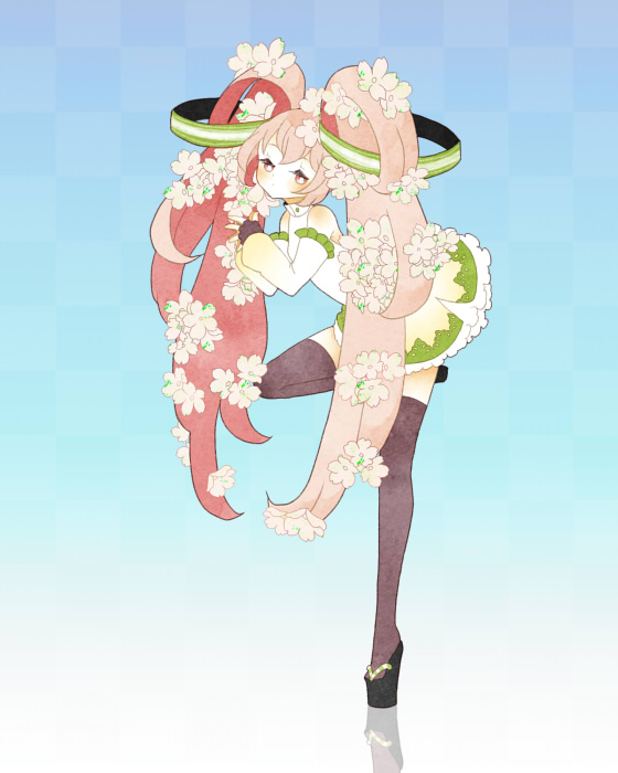 hatsune miku and sakura miku (vocaloid) drawn by tetto_(poteeeeto)