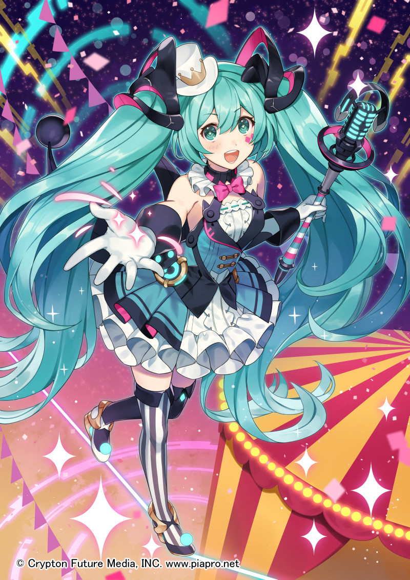 hatsune miku and magical mirai miku (vocaloid and 2 more) drawn by taranboman