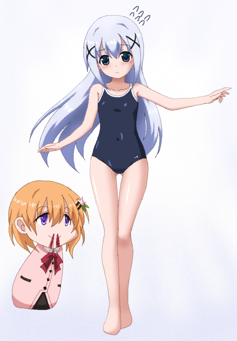 kafuu chino and hoto cocoa (gochuumon wa usagi desu ka?) drawn by hayashiya_zankurou