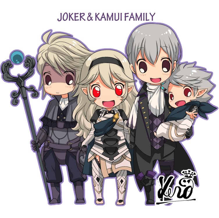 female corrin, jakob, male kana, and dwyer (fire emblem and 1 more) drawn by kero_sweet