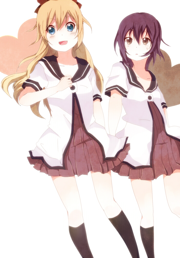 toshinou kyouko and funami yui (yuruyuri) drawn by kosato_(0601yuka)
