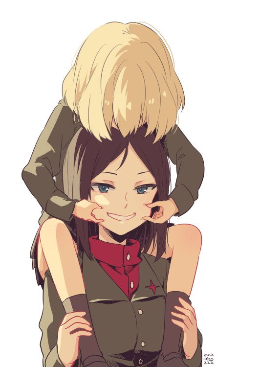 katyusha and nonna (girls und panzer) drawn by deco_(geigeki_honey)