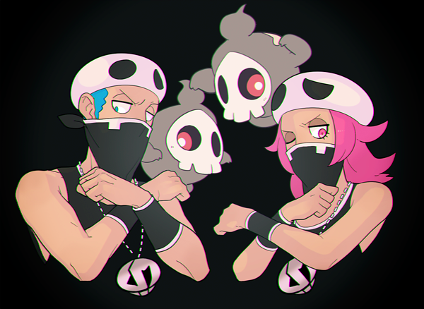 duskull and team skull grunt (pokemon and 1 more) drawn by jaho