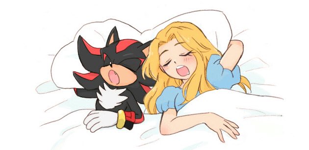 shadow the hedgehog and maria robotnik (sonic) drawn by yotsumeddd