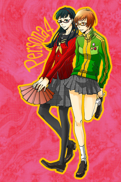 satonaka chie and amagi yukiko (persona and 1 more) drawn by mz