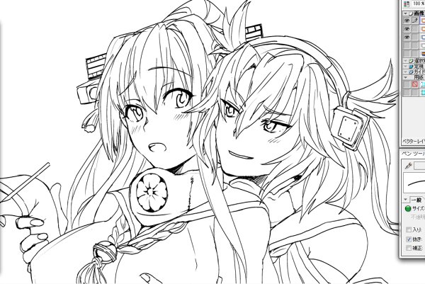 yamato and musashi (kantai collection) drawn by ikeshita_moyuko