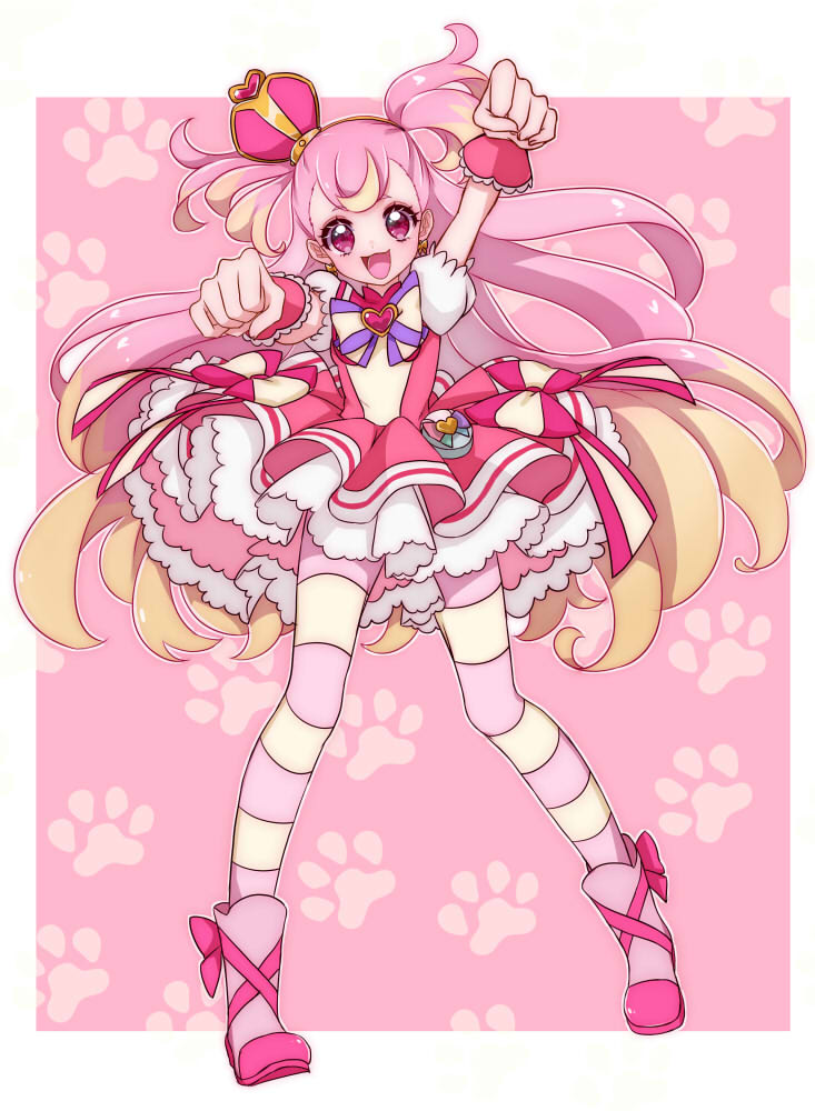 inukai komugi and cure wonderful (precure and 1 more) drawn by cacao_(99chocolove99)