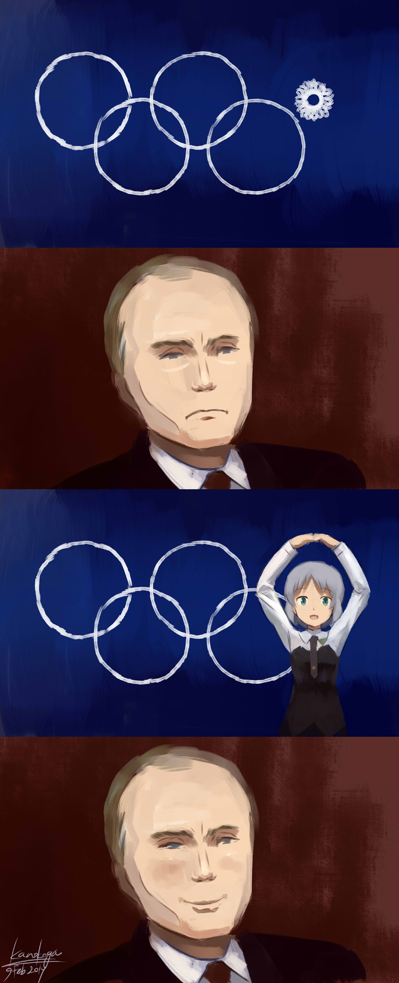 sanya v. litvyak and vladimir putin (world witches series and 3 more) drawn by kanokoga