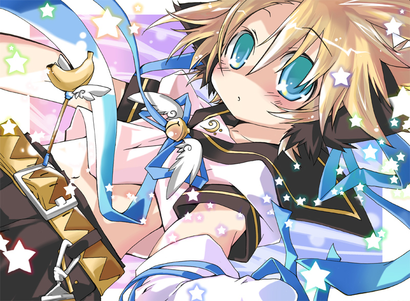 kagamine len (vocaloid and 1 more) drawn by hekicha