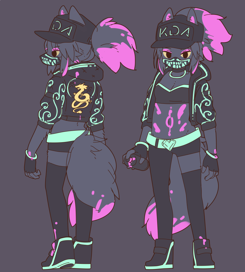 akali and k/da akali (league of legends) drawn by yagi_(s1120411)