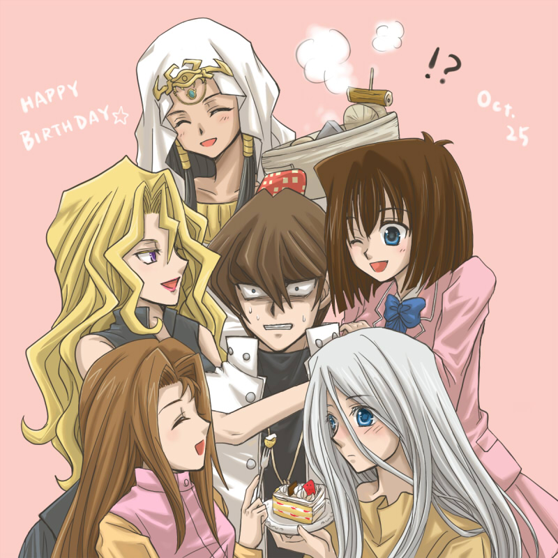 kaiba seto, mazaki anzu, kujaku mai, ishizu ishtar, kisara, and 1 more (yu-gi-oh! and 1 more) drawn by komaki3