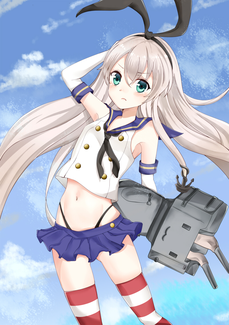 shimakaze and rensouhou-chan (kantai collection) drawn by sunameri_(pixiv3564245)