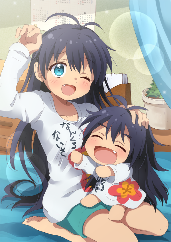 ganaha hibiki and chibiki (idolmaster and 1 more) drawn by hiiringu