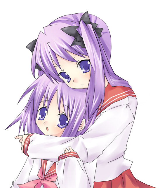 hiiragi kagami and hiiragi tsukasa (lucky star) drawn by umitosoratomoe