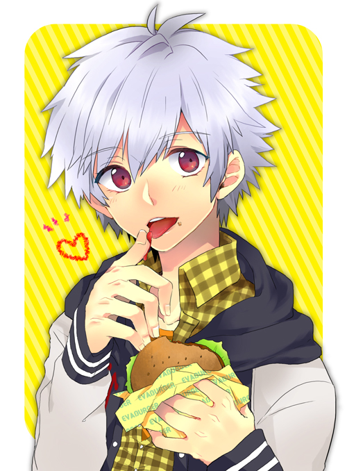 nagisa kaworu (neon genesis evangelion) drawn by monakawo
