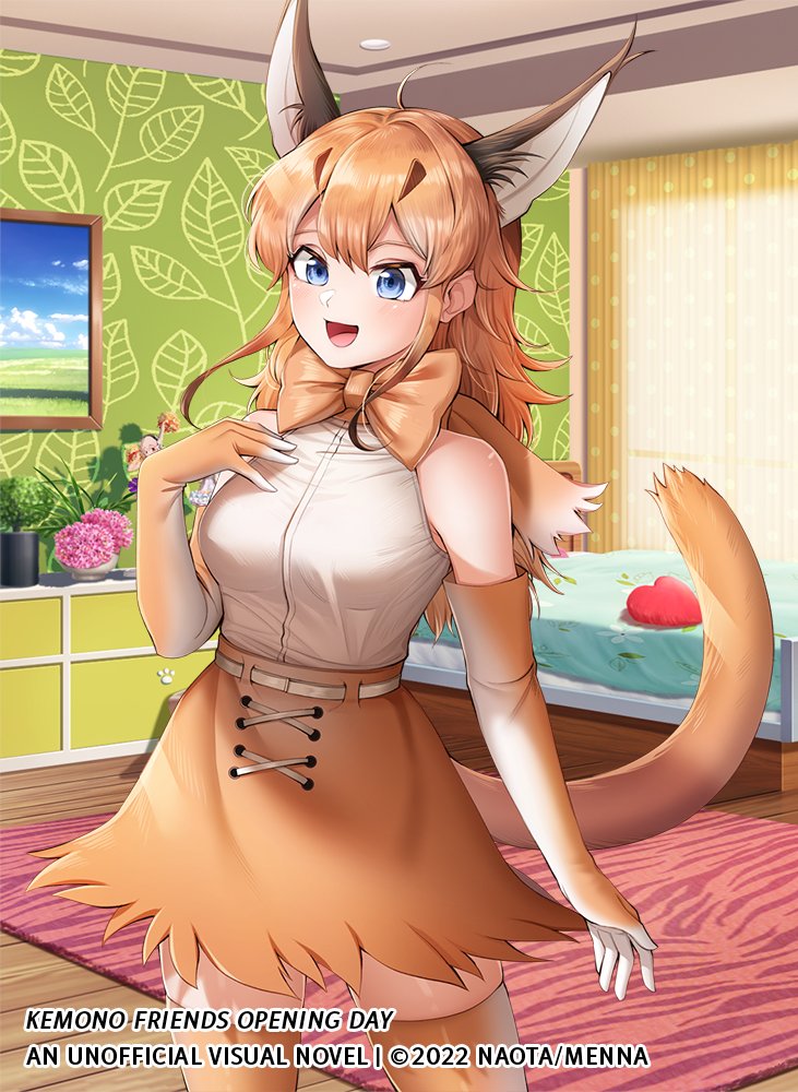 caracal (kemono friends and 1 more) drawn by menna_(0012)