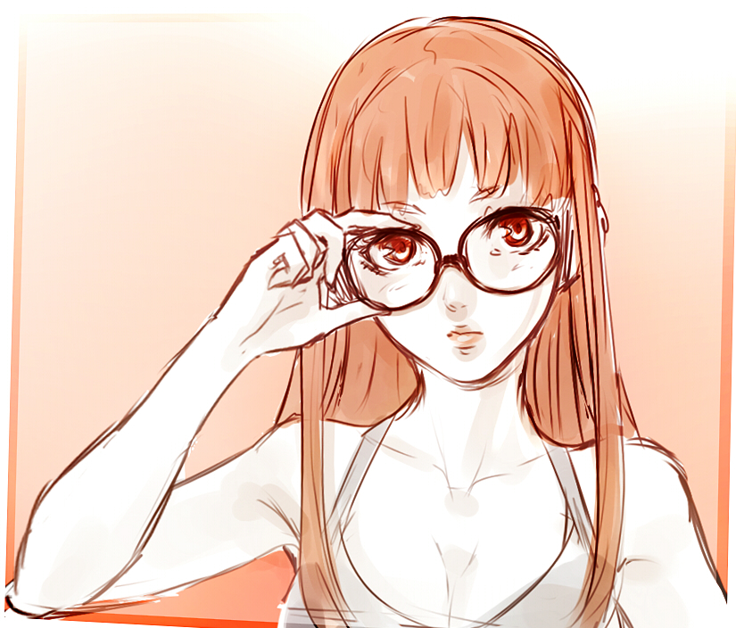 sakura futaba (persona and 1 more) drawn by sirokuromono