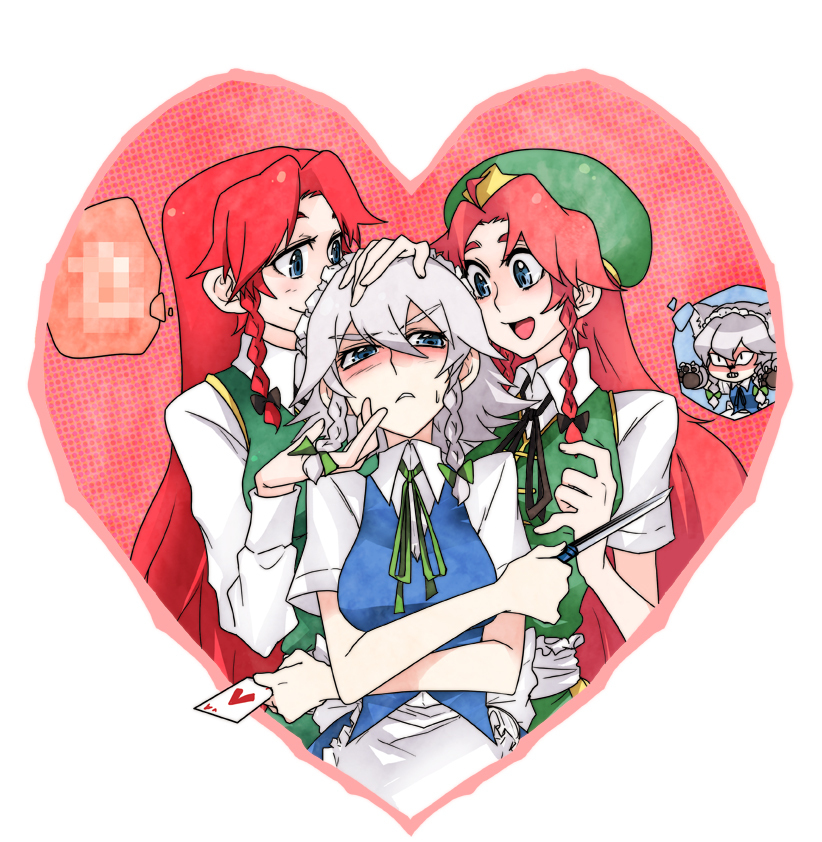 izayoi sakuya and hong meiling (touhou) drawn by tima