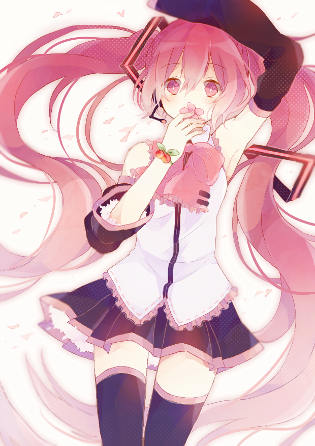 hatsune miku and sakura miku (vocaloid) drawn by kaneko_aaru