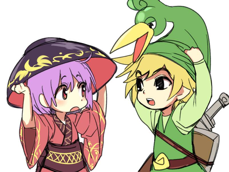 link, sukuna shinmyoumaru, toon link, and ezlo (touhou and 2 more) drawn by yudaoshan