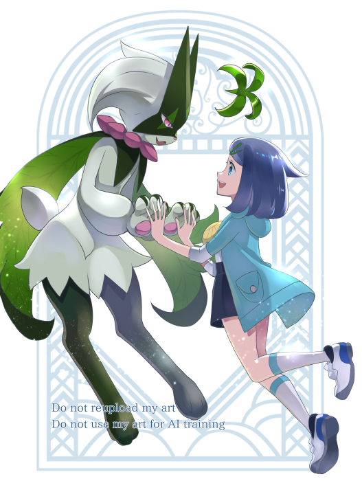 liko and meowscarada (pokemon and 1 more) drawn by morisawa_machi
