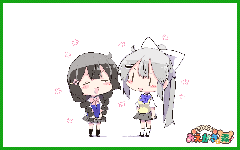 tsukino mito and higuchi kaede (nijisanji) drawn by rebecca_(keinelove)