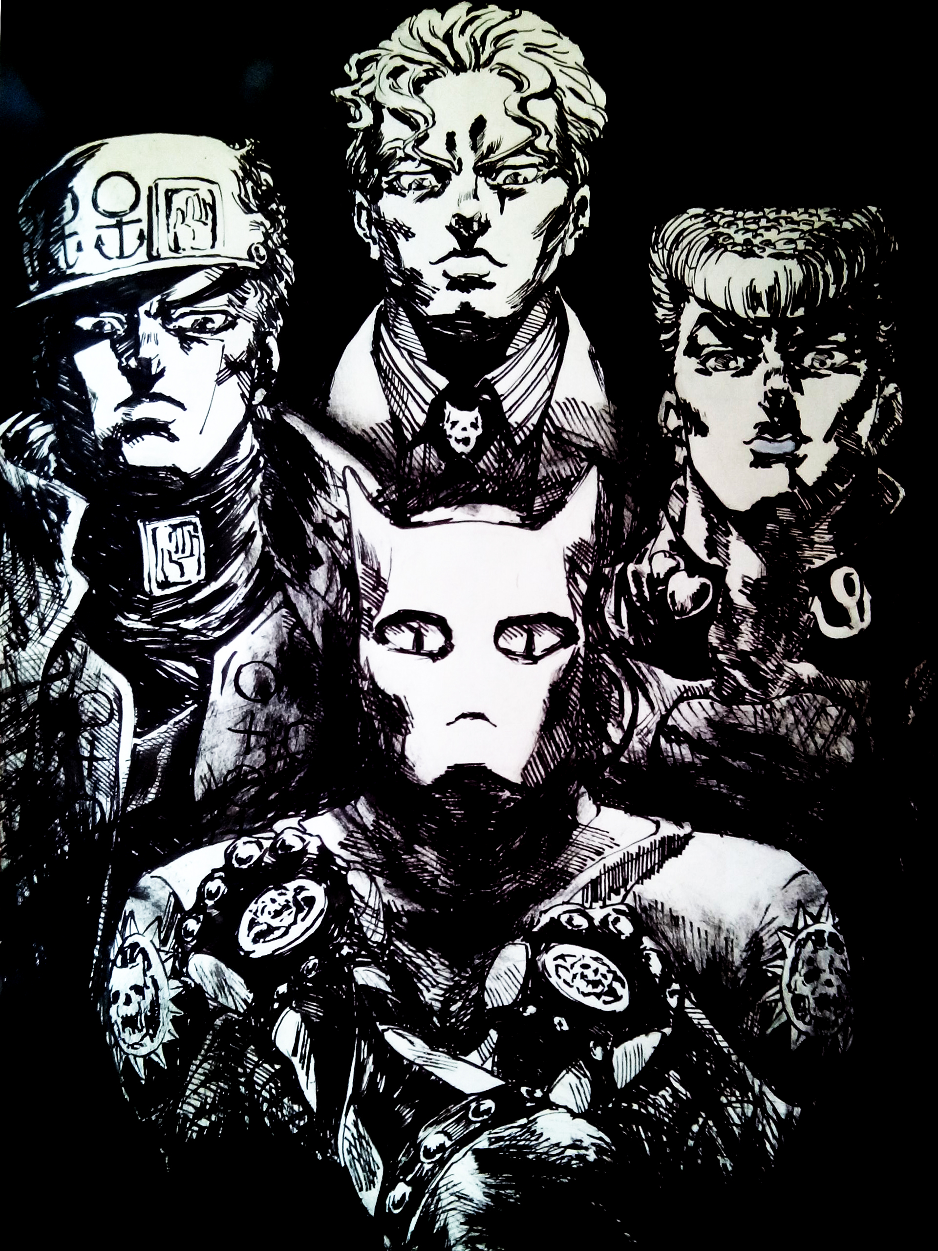 Kujo Jotaro Higashikata Josuke Kira Yoshikage And Killer Queen Jojo No Kimyou Na Bouken And 3 More Drawn By Katalyst Danbooru