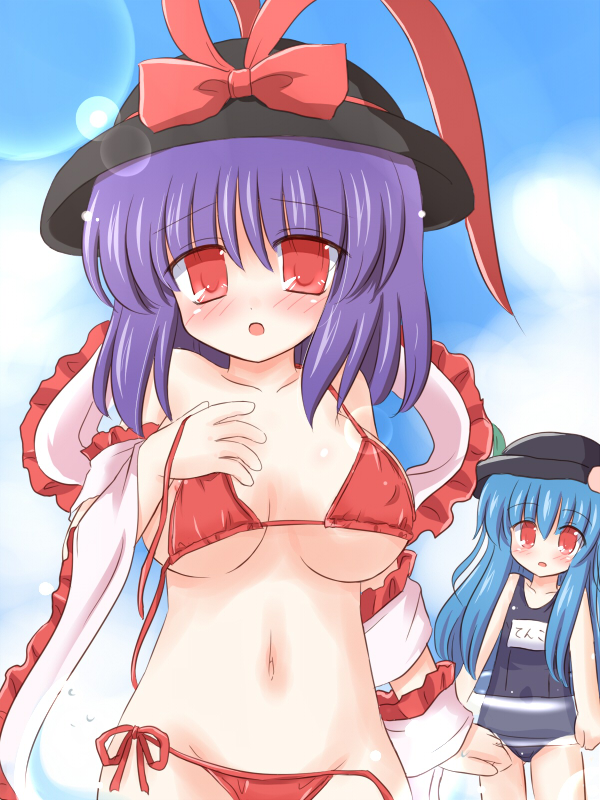 hinanawi tenshi and nagae iku (touhou) drawn by ry_(yagoyago)