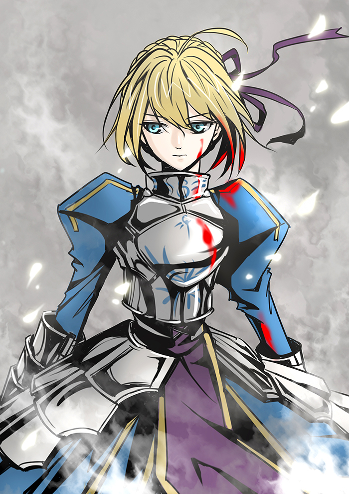 artoria pendragon and saber (fate and 1 more) drawn by east_lan
