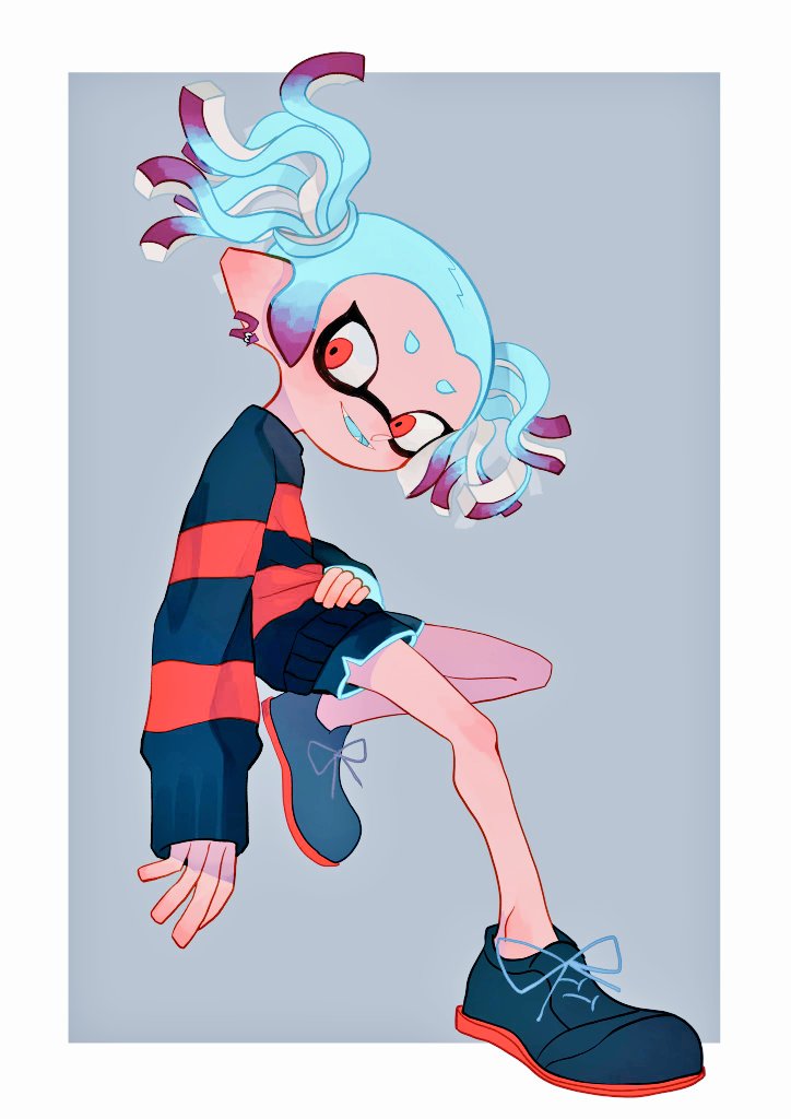 inkling player character, inkling girl, and red sole-chan (splatoon 2 and 1 more) drawn by jirou_(sdogowikqq3yxwa)