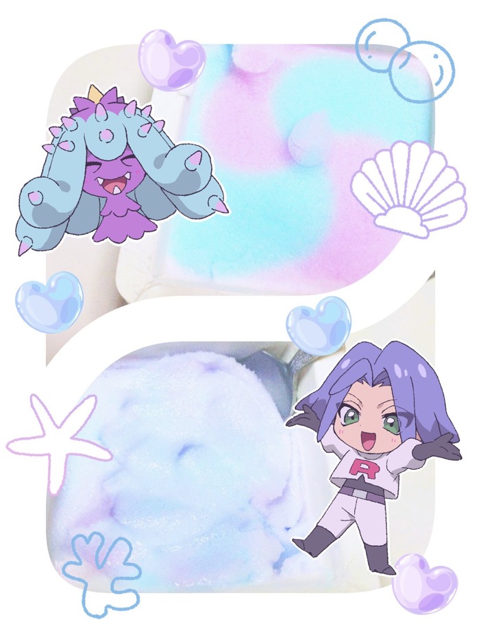 james and mareanie (pokemon and 1 more) drawn by macchiromomomo