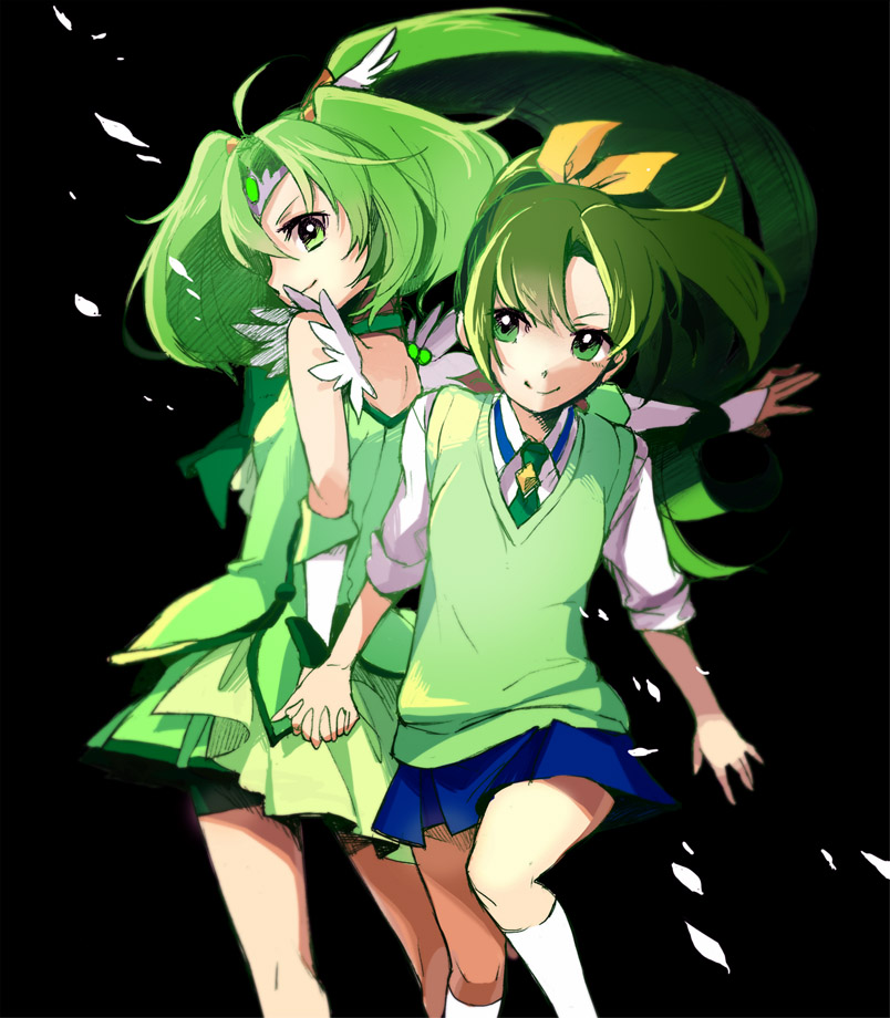 midorikawa nao and cure march (precure and 1 more) drawn by cherico