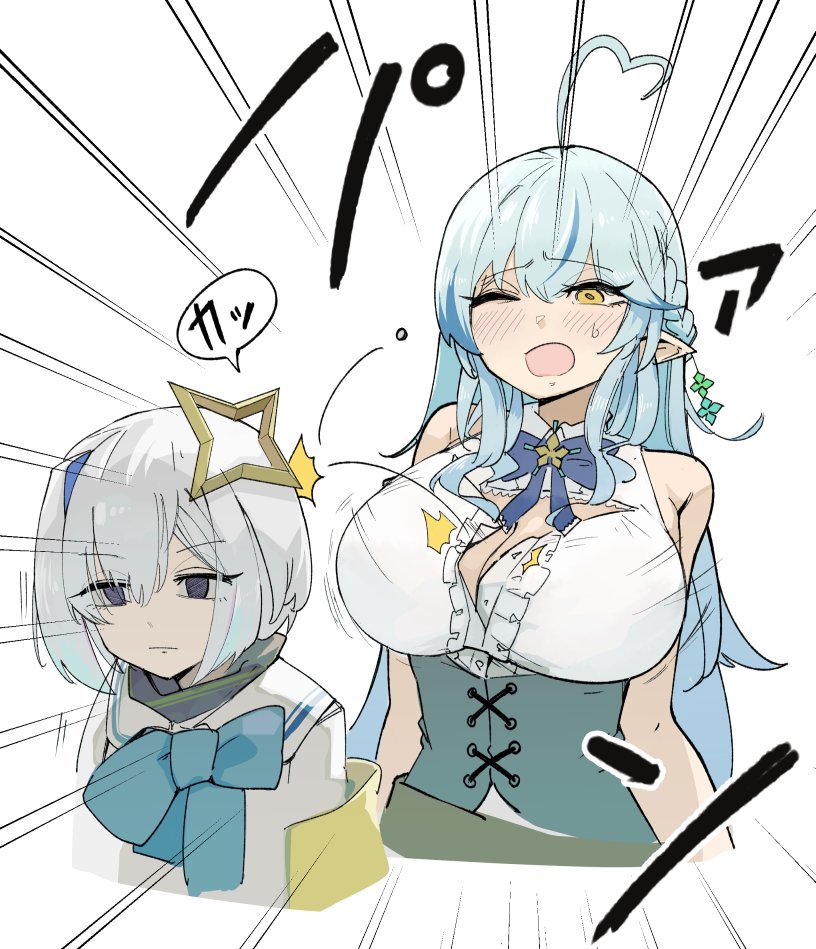 amane kanata and yukihana lamy (hololive) drawn by mato_(target5260)