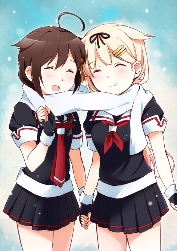shigure, yuudachi, shigure kai ni, and yuudachi kai ni (kantai collection) drawn by shimoku_reyu