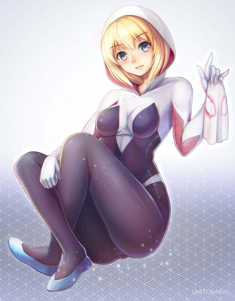 spider-gwen and gwen stacy (marvel and 1 more) drawn by umitonakai