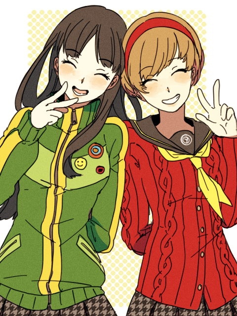 satonaka chie and amagi yukiko (persona and 1 more) drawn by ai-wa